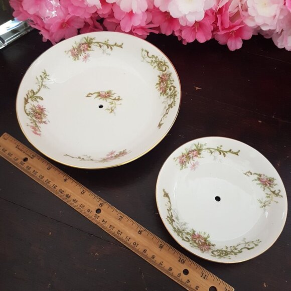 Handmade 2 Tier Limoges Candy Dish Trinket Jewelry Tray Tea Party Christmas Gift - Picture 9 of 12